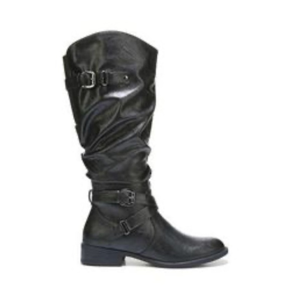 LANCELOT Shoes - Black Heeled Boots with Slouchy Design